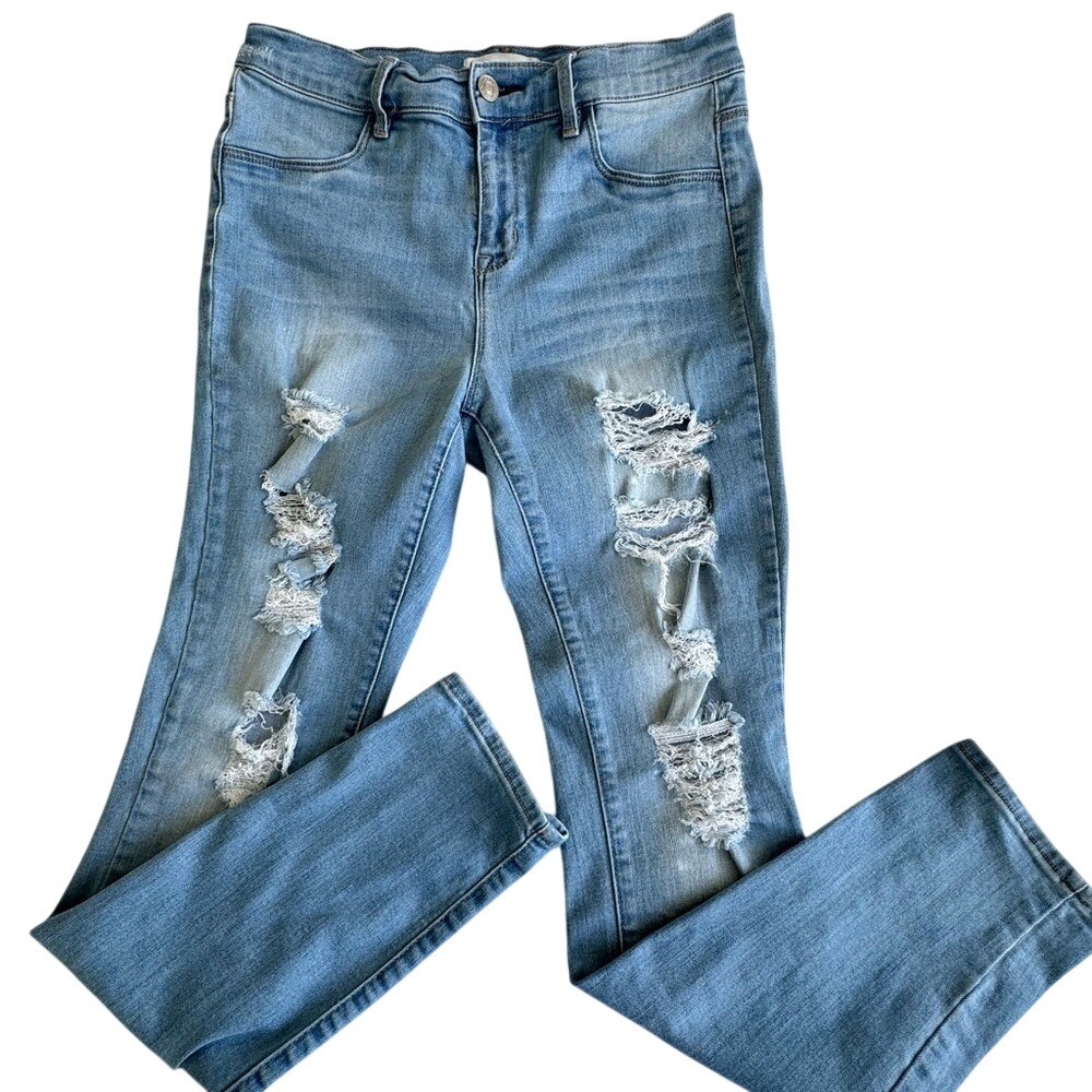 PacSun Light Blue Ripped Distressed Skinny Jegging Jeans Size 29